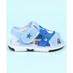 Cute Walk by Babyhug Velcro Closure Sandals With Teddy Bear Applique - Blue