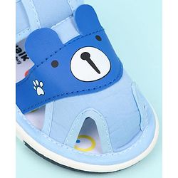 Cute Walk by Babyhug Velcro Closure Sandals With Teddy Bear Applique - Blue