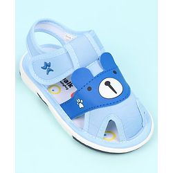 Cute Walk by Babyhug Velcro Closure Sandals With Teddy Bear Applique - Blue