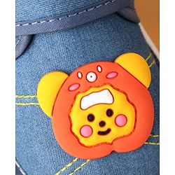 Cute Walk by Babyhug Velcro Closure Casual Shoes With Bear Applique - Royal Blue