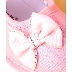 Cute Walk by Babyhug Velcro Closure Casual Shoes With Bow Applique - Pink