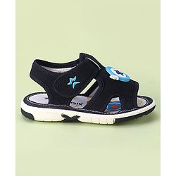 Cute Walk by Babyhug Velcro Closure Sandals with Star Applique - Navy Blue