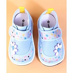Cute Walk by Babyhug Velcro Closure Casual Shoes With Floral Print & Applique - Blue