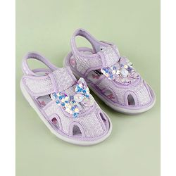 Cute Walk by Babyhug Sandals With Butterfly Applique & Velcro Closure - Purple