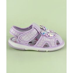 Cute Walk by Babyhug Sandals With Butterfly Applique & Velcro Closure - Purple