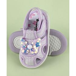 Cute Walk by Babyhug Sandals With Butterfly Applique & Velcro Closure - Purple