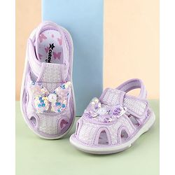 Cute Walk by Babyhug Sandals With Butterfly Applique & Velcro Closure - Purple