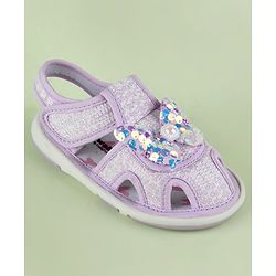 Cute Walk by Babyhug Sandals With Butterfly Applique & Velcro Closure - Purple