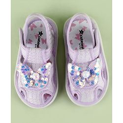 Cute Walk by Babyhug Sandals With Butterfly Applique & Velcro Closure - Purple