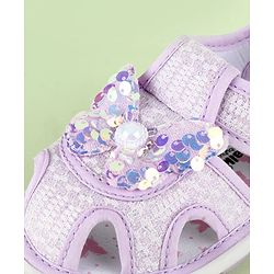Cute Walk by Babyhug Sandals With Butterfly Applique & Velcro Closure - Purple