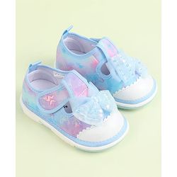 Cute Walk by Babyhug Velcro Closure Sandals with Bow Applique - Aqua Blue