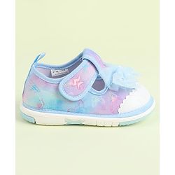 Cute Walk by Babyhug Velcro Closure Sandals with Bow Applique - Aqua Blue