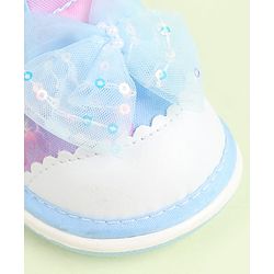 Cute Walk by Babyhug Velcro Closure Sandals with Bow Applique - Aqua Blue