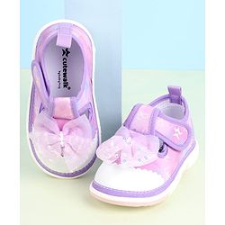 Cute Walk by Babyhug Velcro Closure Sandals with Bow Applique - Aqua Blue