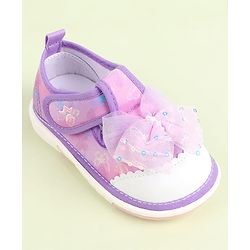 Cute Walk by Babyhug Velcro Closure Sandals with Bow Applique - Aqua Blue