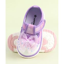 Cute Walk by Babyhug Velcro Closure Sandals with Bow Applique - Aqua Blue