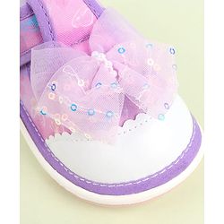 Cute Walk by Babyhug Velcro Closure Sandals with Bow Applique - Aqua Blue