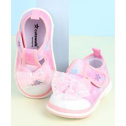 Cute Walk by Babyhug Velcro Closure Sandals with Bow Applique - Aqua Blue