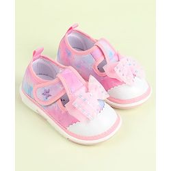 Cute Walk by Babyhug Velcro Closure Sandals with Bow Applique - Aqua Blue