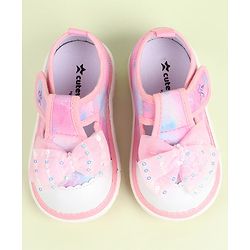 Cute Walk by Babyhug Velcro Closure Sandals with Bow Applique - Aqua Blue