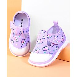 Cute Walk by Babyhug Velcro Closure Casual Shoes With Unicorn Print - Purple