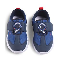 Cute Walk by Babyhug Sneaker Shoes With Velcro Closure & Astronaut Applique - Blue