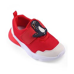 Cute Walk by Babyhug Velcro Closure Sneaker with Dino Applique - Red