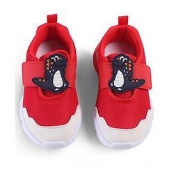 Cute Walk by Babyhug Velcro Closure Sneaker with Dino Applique - Red