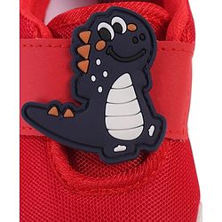 Cute Walk by Babyhug Velcro Closure Sneaker with Dino Applique - Red