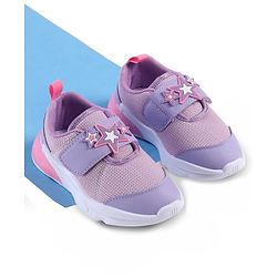 Cute Walk by Babyhug Velcro Closure Sneakers with Star Applique - Purple