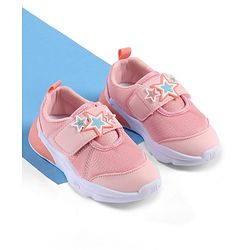 Cute Walk by Babyhug Velcro Closure Sneakers with Star Applique - Purple