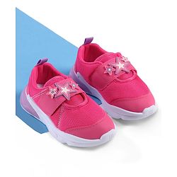 Cute Walk by Babyhug Velcro Closure Sneakers with Star Applique - Purple