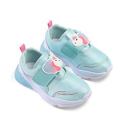 Cute Walk by Babyhug Velcro Closure Sneakers with Unicorn Applique - Mint