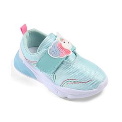 Cute Walk by Babyhug Velcro Closure Sneakers with Unicorn Applique - Mint