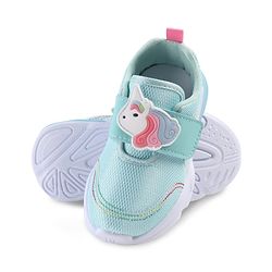 Cute Walk by Babyhug Velcro Closure Sneakers with Unicorn Applique - Mint