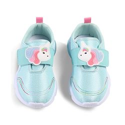 Cute Walk by Babyhug Velcro Closure Sneakers with Unicorn Applique - Mint