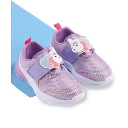 Cute Walk by Babyhug Velcro Closure Sneakers with Unicorn Applique - Mint