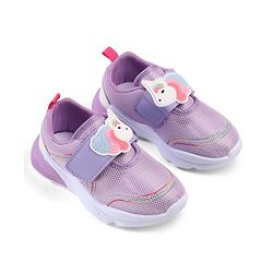 Cute Walk by Babyhug Velcro Closure Sneakers with Unicorn Applique - Mint