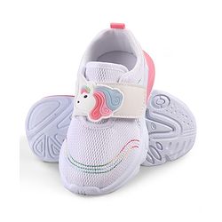 Cute Walk by Babyhug Velcro Closure Sneakers with Unicorn Applique - Mint