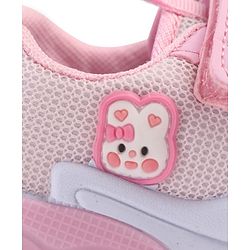Cute Walk by Babyhug Velcro Closure Sneakers with Animal Applique - Pink