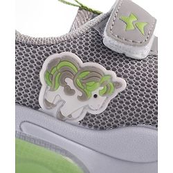 Cute Walk by Babyhug Sneaker Shoes With Animal Applique & Velcro Closure - Grey