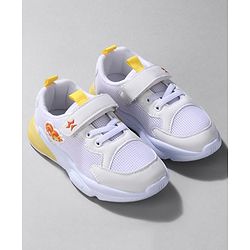 Cute Walk by Babyhug Sneaker Shoes With Animal Applique & Velcro Closure - Grey