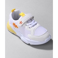 Cute Walk by Babyhug Sneaker Shoes With Animal Applique & Velcro Closure - Grey
