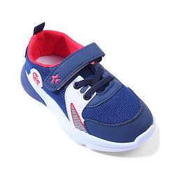 Cute Walk by Babyhug Velcro Closure Sneakers with Dino Applique - Blue