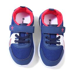 Cute Walk by Babyhug Velcro Closure Sneakers with Dino Applique - Blue