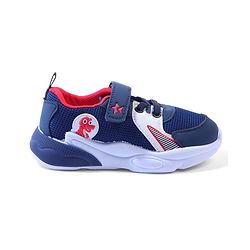 Cute Walk by Babyhug Velcro Closure Sneakers with Dino Applique - Blue
