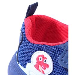 Cute Walk by Babyhug Velcro Closure Sneakers with Dino Applique - Blue