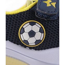 Cute Walk by Babyhug Velcro Closure Sneaker with Ball Applique - Navy Blue