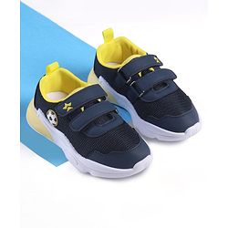 Cute Walk by Babyhug Velcro Closure Sneaker with Ball Applique - Navy Blue