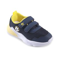 Cute Walk by Babyhug Velcro Closure Sneaker with Ball Applique - Navy Blue